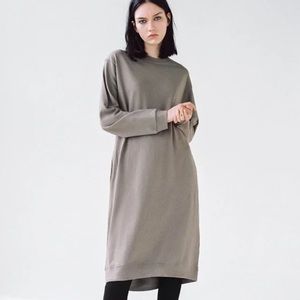 Zara Sweatshirt Midi Dress in Taupe